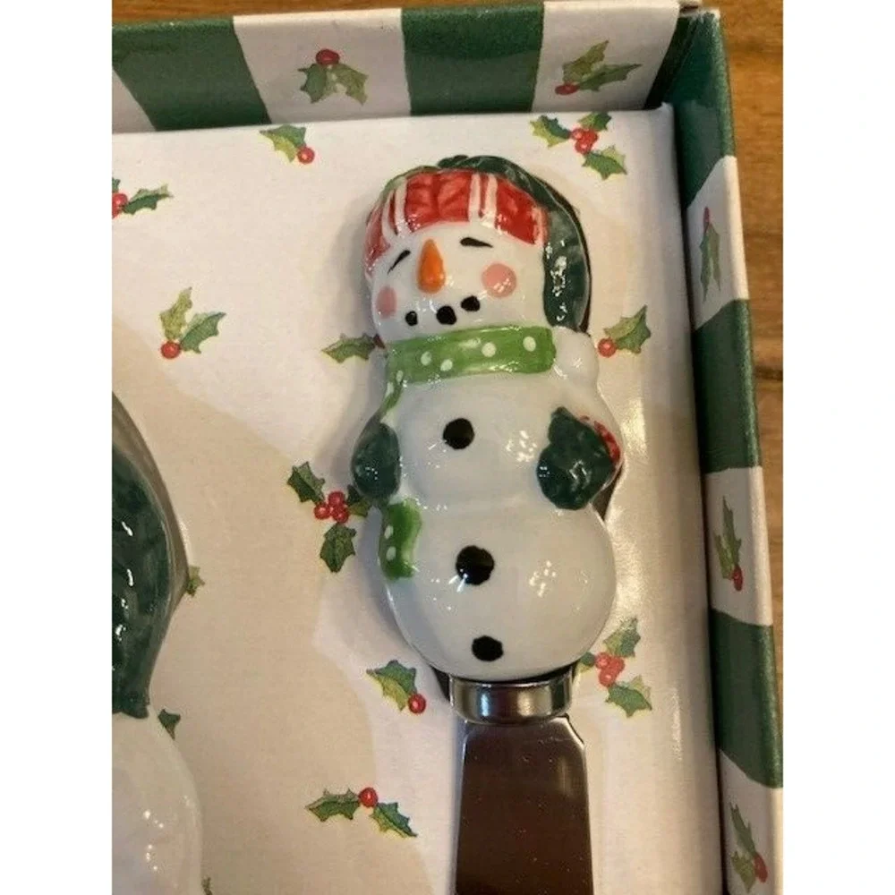 Lady Jayne Ltd 2002‎ Snowman Christmas Ceramic Dish & Spreader Set